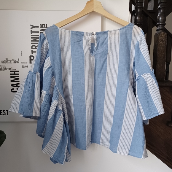 AE Flowy cotton striped boho blouse - Picture 2 of 8
